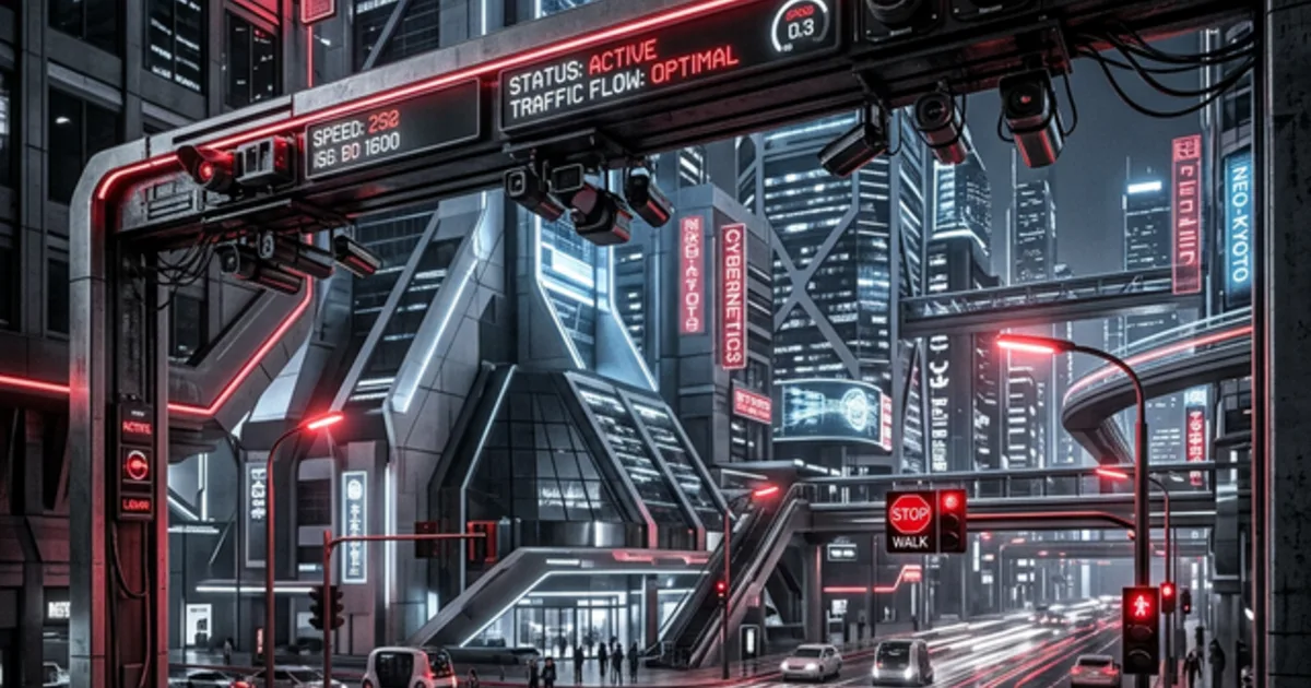 Skyline urbano e varchi di traffico con sistemi di lettura targhe