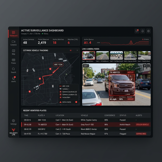 Inquiris LPR Dashboard - Neural Network Recognition Interface